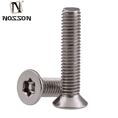 Tintura azul acabamento INCH parafuso anti-roubo Car Airtag bicicleta feita em porco nariz Torx 5-lobe Pin T-Head aço inoxidável parafusos de segurança à prova de adulteração
