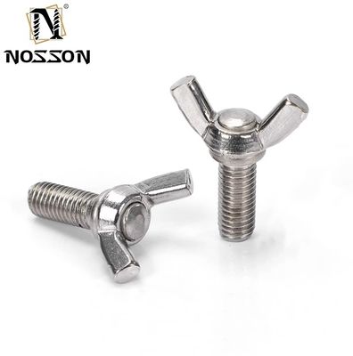 Indústria Aço inoxidável M3 M4 M5 M6 M8 M10 Torção manual Botão de asa borboleta Toque de mola de polegar parafuso parafuso com tamanho personalizado