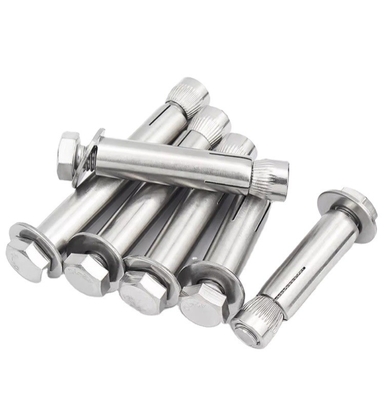 Amostra de acabamento marrom de aço inoxidável B8MSH B8M B8 B7 18-8 INOX 1/4in Hex Head Sleeve Anchor para aplicações pesadas