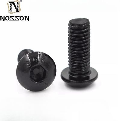 Aplicações Estruturais Black Finish Alloy Steel Button Head Hex Drive Screws 12.9 com Pan Head Design