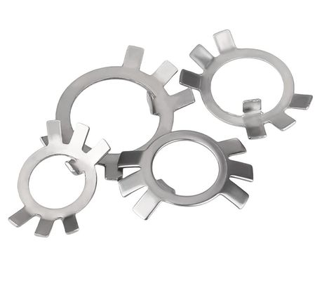 Lavadoras de seis garras de aço carbono de acabamento simples com oito fechaduras, placa de bloqueio anti-solta M6 M8 M10 M12M14 M16M18M20M22M24M27m30