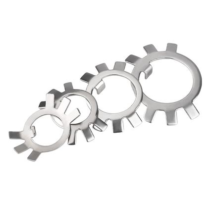 Lavadoras de seis garras de aço carbono de acabamento simples com oito fechaduras, placa de bloqueio anti-solta M6 M8 M10 M12M14 M16M18M20M22M24M27m30