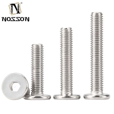 Aplicações Industriais M5 M6 M8 Ferro Inoxidável Ultra Thin Head Hex Socket Screw com acabamento revestido com zinco e padrão DIN