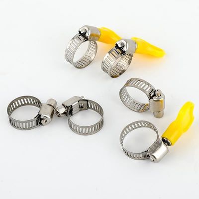 Grampos de mangueira de tipo americano de aço inoxidável padrão GB personalizados com alça de borboleta de plástico para mineração e pesado