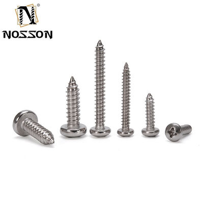 M2.5 DIN7981 H parafusos de encaixe de panela em reboque cruzado com acionamento Phillips tipo C em aço inoxidável