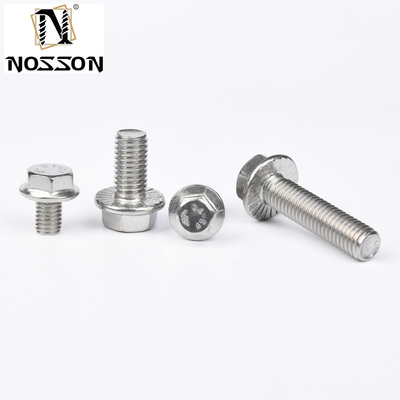 Sliver aço carbono óxido negro hex flange parafuso meio fio DIN6921 aço inoxidável padrão 4.8 8.8 10.9 12.9 com acabamento de zinco