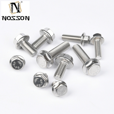Parafusos de transporte de aço inoxidável Grau 4.8 8.8 10.9 12.9 Dacromet Hex Flange Bolt Com Benefício de fio completo DIN6921