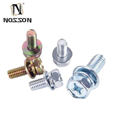 Aço inoxidável SUS 304 316 316L acabamento plano cruzado encaixado cabeça de panela Sems parafuso DIN7985 M3 M4 M5 com certificação ISO