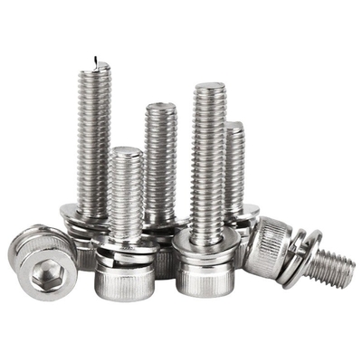 GB padrão azul tingido acabamento M5 M6 M8 aço inoxidável SS 304 316 316L Hex Socket Head Cap Sems parafuso DIN912 Sistema de medição INCH