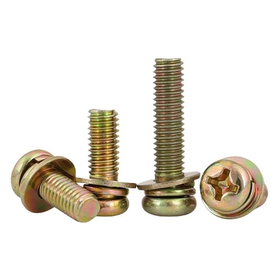 Sistema de medição INCH Pan Head Cross Screw Zinc M3 M4 M5 M6 com tamanhos de 1,6-20 mm e acabamento cromado