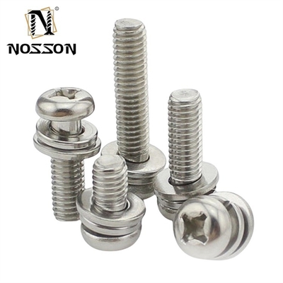 Sistema de medição INCH Pan Head Cross Screw Zinc M3 M4 M5 M6 com tamanhos de 1,6-20 mm e acabamento cromado