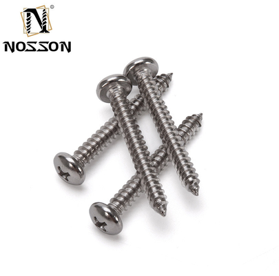 Metric aço inoxidável 304 Pan Head Tapping parafuso chapa parafuso de metal com cabeça de queijo e acabamento cromado Din 7981