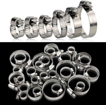 Grampos de mangueira de engrenagem de verme de aço inoxidável para tubulação de linhas de combustível Faixa ajustável 1/4-2 em 6-51mm ZINC Finish Sample Instock