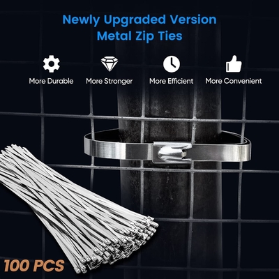 11.8 polegadas de comprimento 304 de aço inoxidável Cable Ties com acabamento de zinco e suporte personalizado Imperial Measurement System
