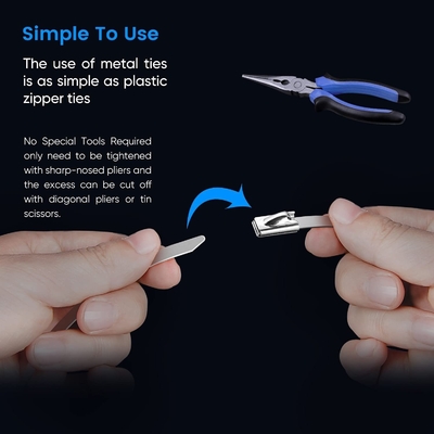 11.8 polegadas de comprimento 304 de aço inoxidável Cable Ties com acabamento de zinco e suporte personalizado Imperial Measurement System