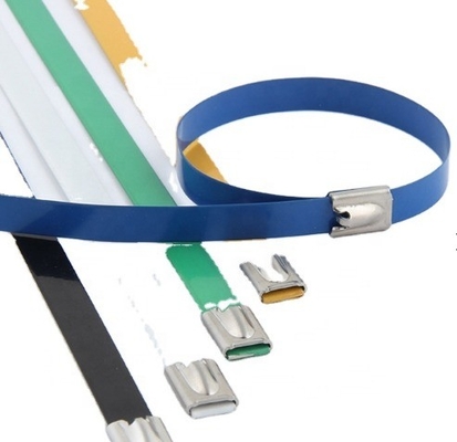 Auto-bloqueio Metal Wrap Cable Tie Ball Lock JIS Padrão PVC revestido de aço inoxidável 7.9mm GB padrão