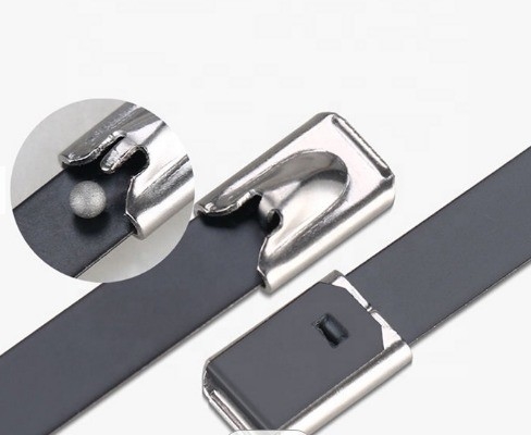 Auto-bloqueio Metal Wrap Cable Tie Ball Lock JIS Padrão PVC revestido de aço inoxidável 7.9mm GB padrão