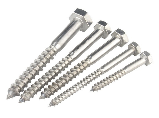 Sistema de medição métrico A2 A4 Hex Lag Screw aço inoxidável 304 316 Din 571 Wood Lag Screw