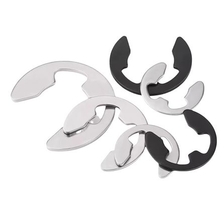 DIN6799 GB896 Anel de retenção em forma de E em aço inoxidável Anel de retenção aberto preto Anel de retenção tipo E Circlip para peças de máquinas de mineração