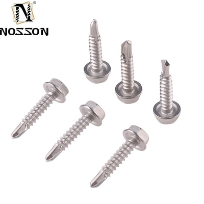ST4.2 Sistema métrico de medição aço carbono Dacromet cabeça hexadeca parafuso de auto-perfuração com flange para resistência industrial