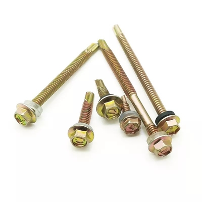GB padrão de aço inoxidável cabeça hexadecimal Patta auto-perfuração folha de metal parafuso de telhado com borracha lavadora acabamento plano sistema de medição INCH