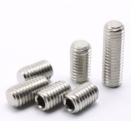 Parafusos de linha de latão Grub Flat Point Hexagon Socket Set Parafusos M3 M4 M5 M6 M8 M10 M12 Padrão DIN para linha mecânica