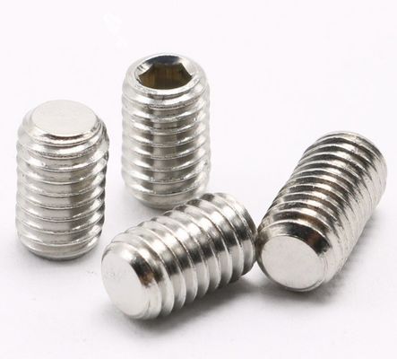 Parafusos de linha de latão Grub Flat Point Hexagon Socket Set Parafusos M3 M4 M5 M6 M8 M10 M12 Padrão DIN para linha mecânica