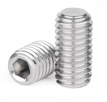 Parafusos de linha de latão Grub Flat Point Hexagon Socket Set Parafusos M3 M4 M5 M6 M8 M10 M12 Padrão DIN para linha mecânica