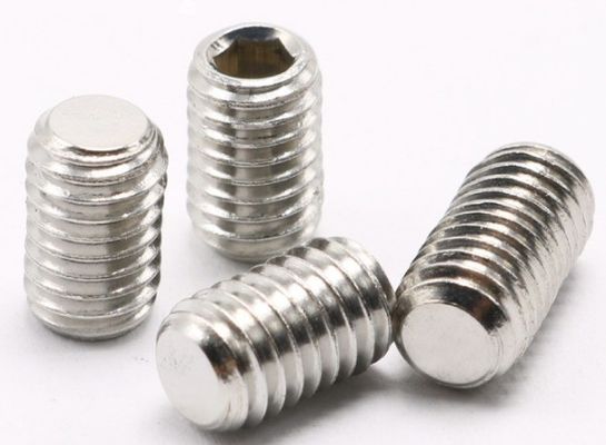 Parafusos de linha de latão Grub Flat Point Hexagon Socket Set Parafusos M3 M4 M5 M6 M8 M10 M12 Padrão DIN para linha mecânica