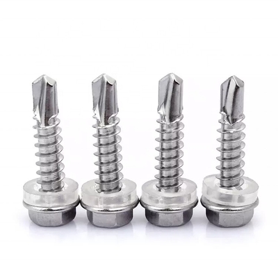 Parafuso para telhados de edifícios ST5.5 Galvanizado Metal Hexagon Head Tek Madeira Ferro Inoxidável Hex Parafuso de auto-perfuração com EPDM Washer