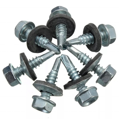 Parafuso para telhados de edifícios ST5.5 Galvanizado Metal Hexagon Head Tek Madeira Ferro Inoxidável Hex Parafuso de auto-perfuração com EPDM Washer