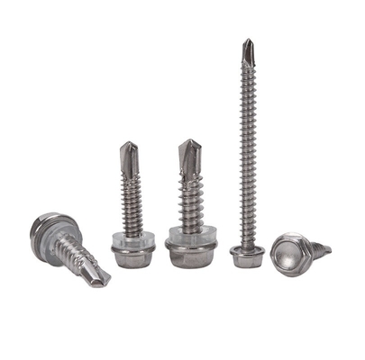 5/16 M8 Galvanizado cabeça hexadecimal auto-perfuração parafusos de telhado Metric parafusos de aço inoxidável Tek com máquina de lavar de borracha para telhado