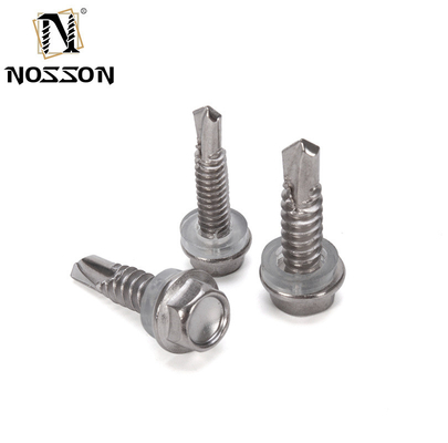 5/16 M8 Galvanizado cabeça hexadecimal auto-perfuração parafusos de telhado Metric parafusos de aço inoxidável Tek com máquina de lavar de borracha para telhado