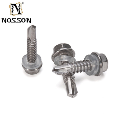 5/16 M8 Galvanizado cabeça hexadecimal auto-perfuração parafusos de telhado Metric parafusos de aço inoxidável Tek com máquina de lavar de borracha para telhado