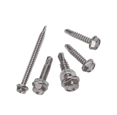 Parafusos de telhado de auto-perfuração de cabeça hexagonal galvanizados de aço inoxidável com máquina de lavar borracha ST3.9 ST4.2 ST4.8 ST5.5 ST6.3 para telhado
