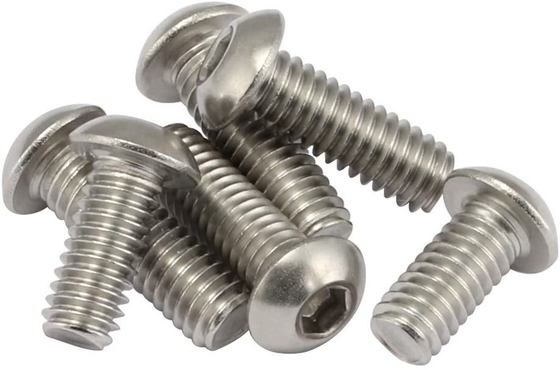 1/4-20 x 1/2 polegada cabeça de botão cabo de tomada parafusos 18-8 aço inoxidável 304 acabamento simples Full Thread Allen Hex Drive Pan Head