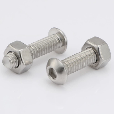 1/4-20 x 1/2 polegada cabeça de botão cabo de tomada parafusos 18-8 aço inoxidável 304 acabamento simples Full Thread Allen Hex Drive Pan Head