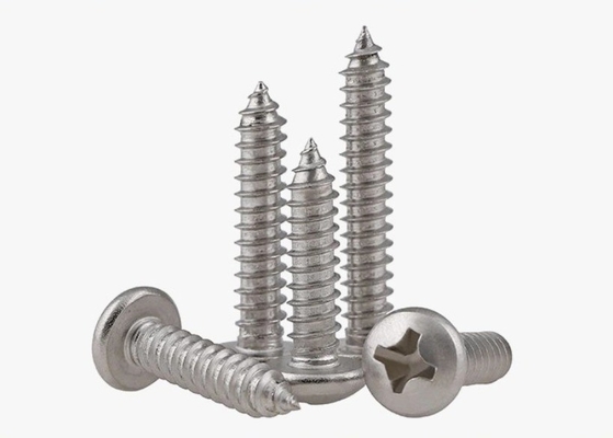 Parafusos de auto-aperto de acabamento galvanizado de aço inoxidável M1.2 M1.4 M1.7 M2 M2.3 M2.6 M3 M3.5 M4 M4.2 M5 M6 para construção