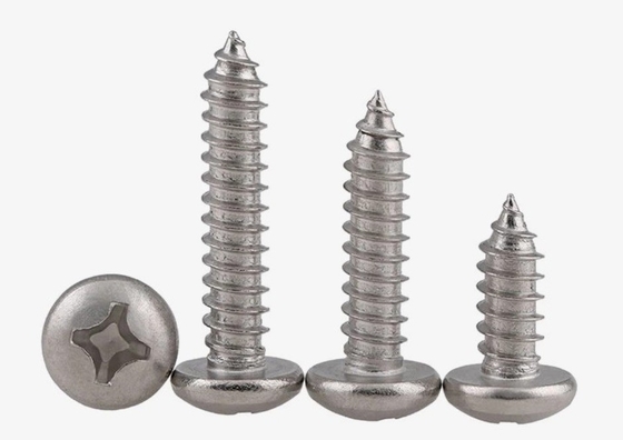 Parafusos de auto-aperto de acabamento galvanizado de aço inoxidável M1.2 M1.4 M1.7 M2 M2.3 M2.6 M3 M3.5 M4 M4.2 M5 M6 para construção