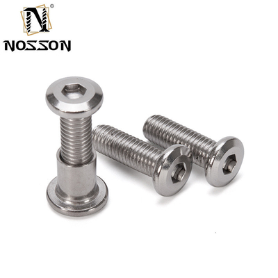 Grau métrico 8.8 A2-50 M6 aço inoxidável 304 cabeça de tomada hexadecimal plana parafusos de Chicago masculinos e femininos com porca padrão DIN