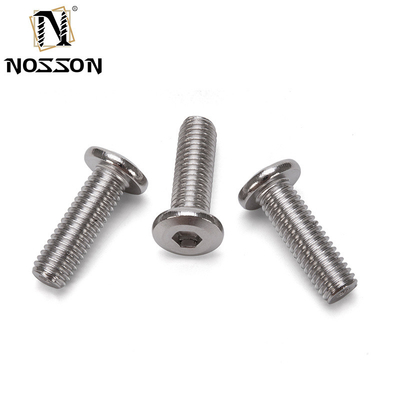 Grau métrico 8.8 A2-50 M6 aço inoxidável 304 cabeça de tomada hexadecimal plana parafusos de Chicago masculinos e femininos com porca padrão DIN