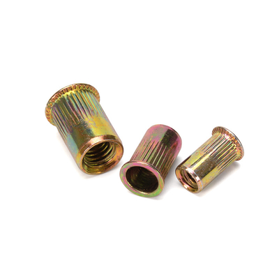 Metric DIN Standard Color Zinc Plated Big Round Flat Head Knurled Body Rivet Nut para a Indústria de Saúde Ferramenta essencial