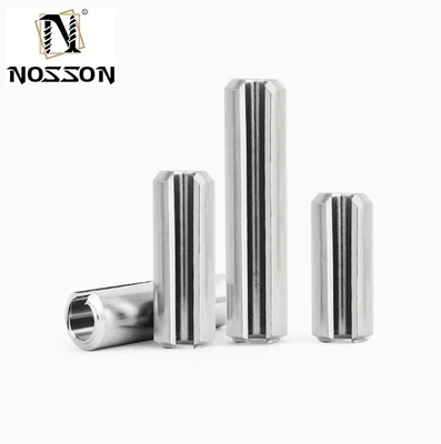 TiCN Finish Spring Pins de aço inoxidável DIN 1444 Split Spring Dowel Lock Pin para fabricação de eletrônicos