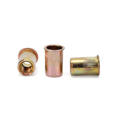 Indústria Automóvel DIN Padrão de aço carbono Flat Head Threaded Rivet Nuts com sistema de medição métrica pronto para envio