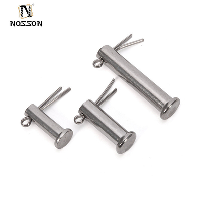 Pins Clevis padrão DIN1444 SUS304 aço inoxidável de cabeça plana pin de fixação de pin M3 M4 M5 M6 M8 M10 pin shaft com furos