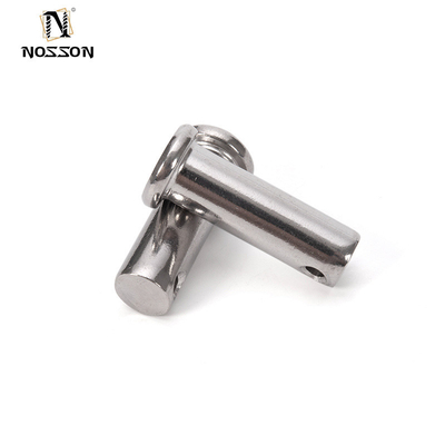 Pins Clevis padrão DIN1444 SUS304 aço inoxidável de cabeça plana pin de fixação de pin M3 M4 M5 M6 M8 M10 pin shaft com furos