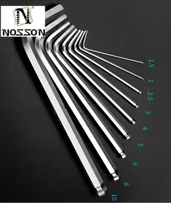 Chave Allen Hex Z e L de tipo 1.5mm 2mm 2.5mm 3mm 4mm 5mm 6mm 8mm 10mm para OBM Support Taily OEM Silver