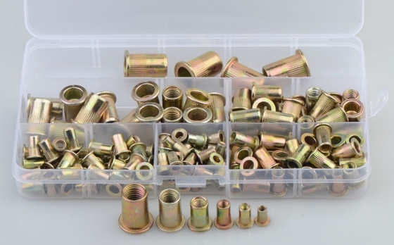 17*10*2.3 Titânio Cross Border Carbon Steel Color Plated Zinc Vertical Grain Flat Head Rivet Nut Combination Set 150pcs