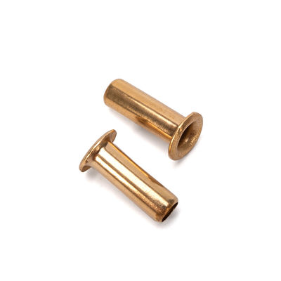 Rebites tubulares ocos de latão de aço inoxidável DIN7340 com acabamento brilhante JIS padrão sem revestimento