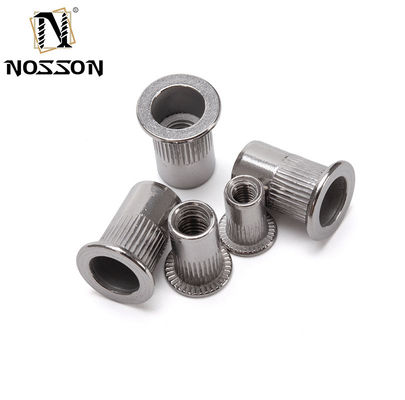 Instock acabamento galvanizado impermeável aço carbono cabeça plana corpo redondo roscado noz de rebitado cega M14 pronto para compra imediata